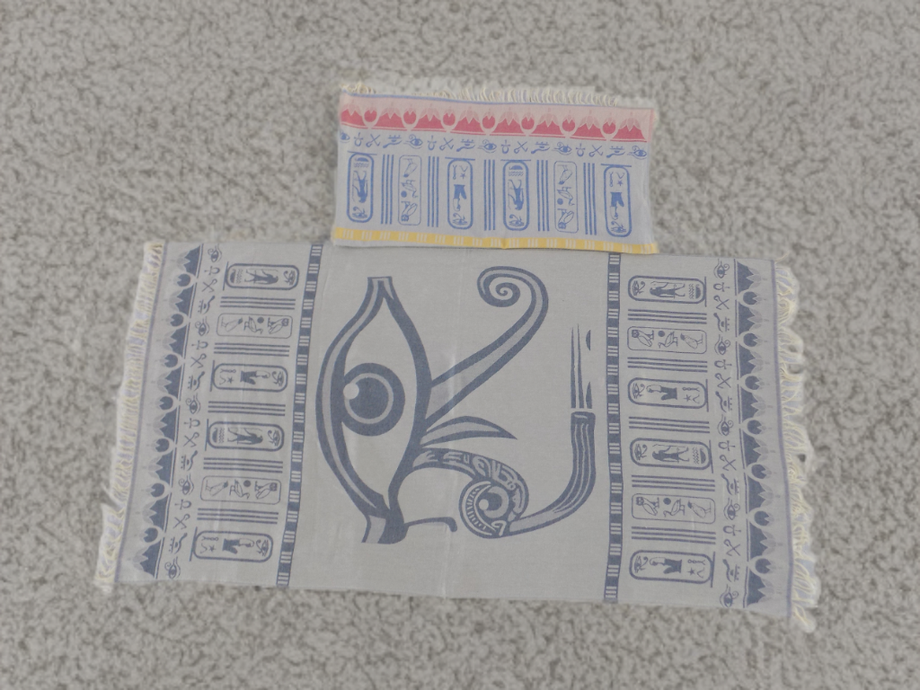 طقم من قطعتين بشكير قماش قطن بتصميم فرعوني رائع- مقاس 90*170 - الصورة 2